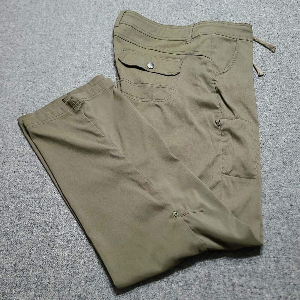 Prana Pants Womens 10 Army Green Halle Roll Up Trousers Trail Hike Outdoors